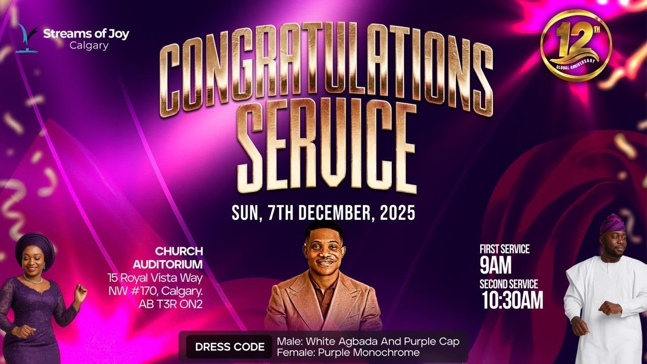 12TH ANNIVERSARY || CONGRATULATIONS SERVICE || DEC 7TH, 2025