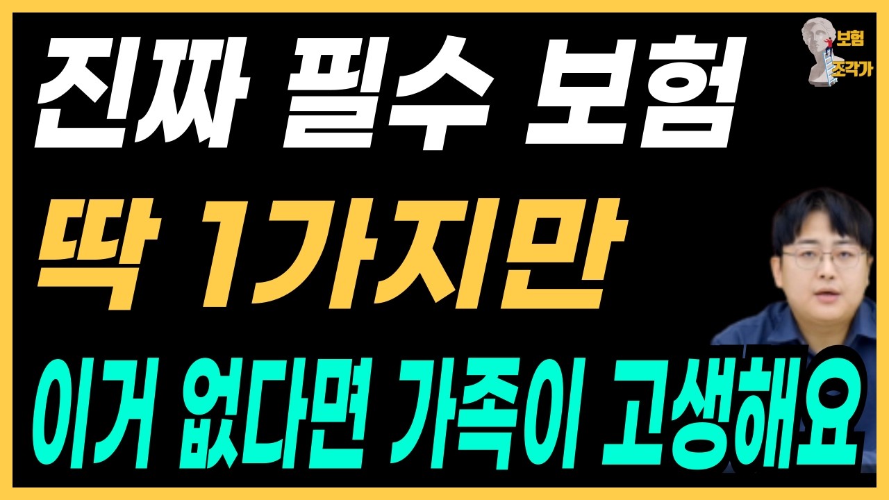 보험을 하나만 가입할 수 있다면 저는 이것만 가입할겁니다