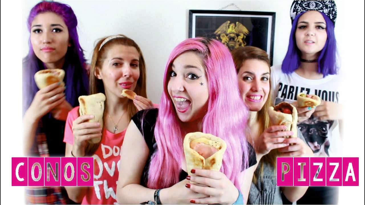 COMO HACER SUPER CONOS PIZZA ✩ con amigas Youtubers - Ann Look