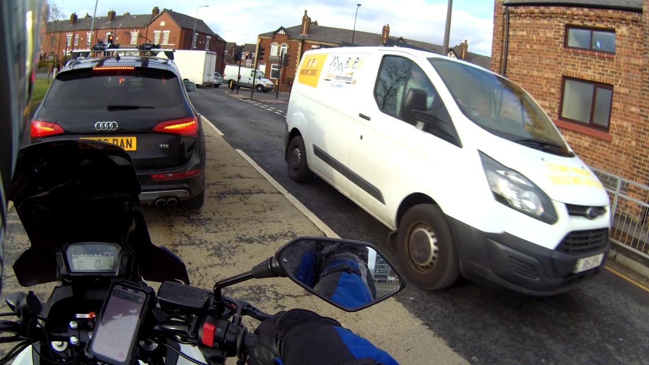 Riding through Wigan.  Welcome to Pemberton!