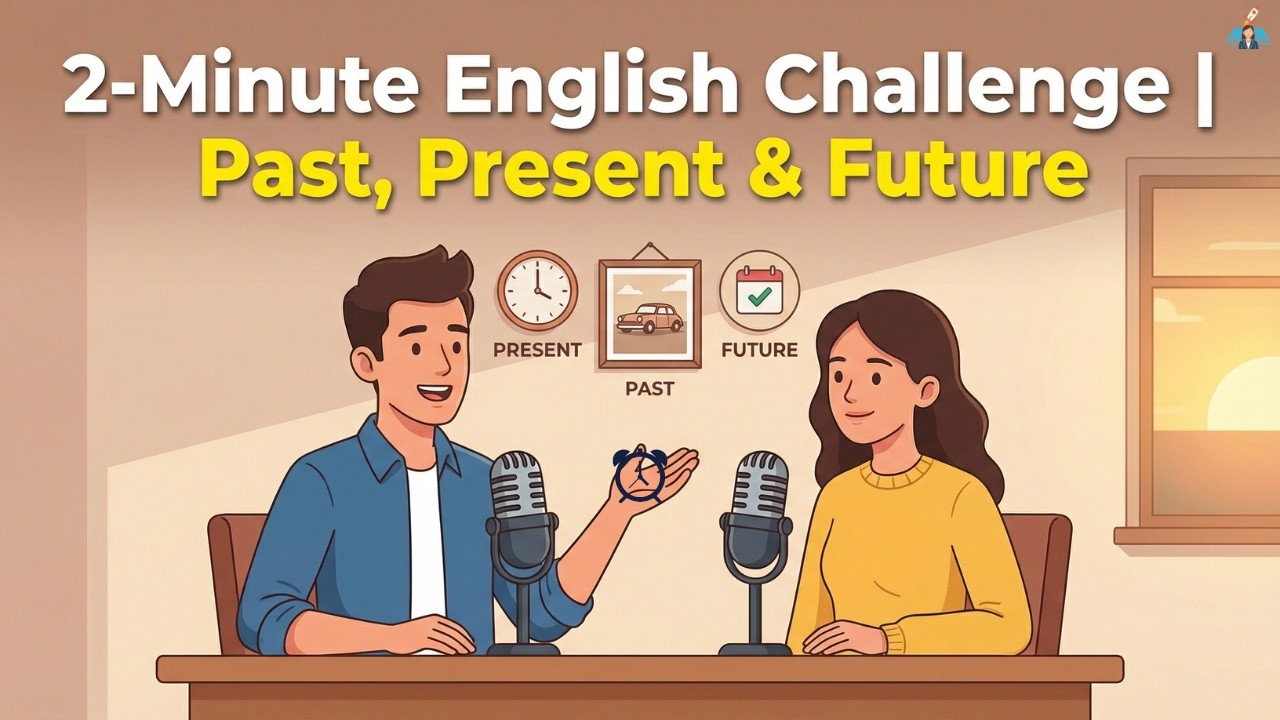 2-Minute English Challenge | Talk About Past, Present & Future | Day 23