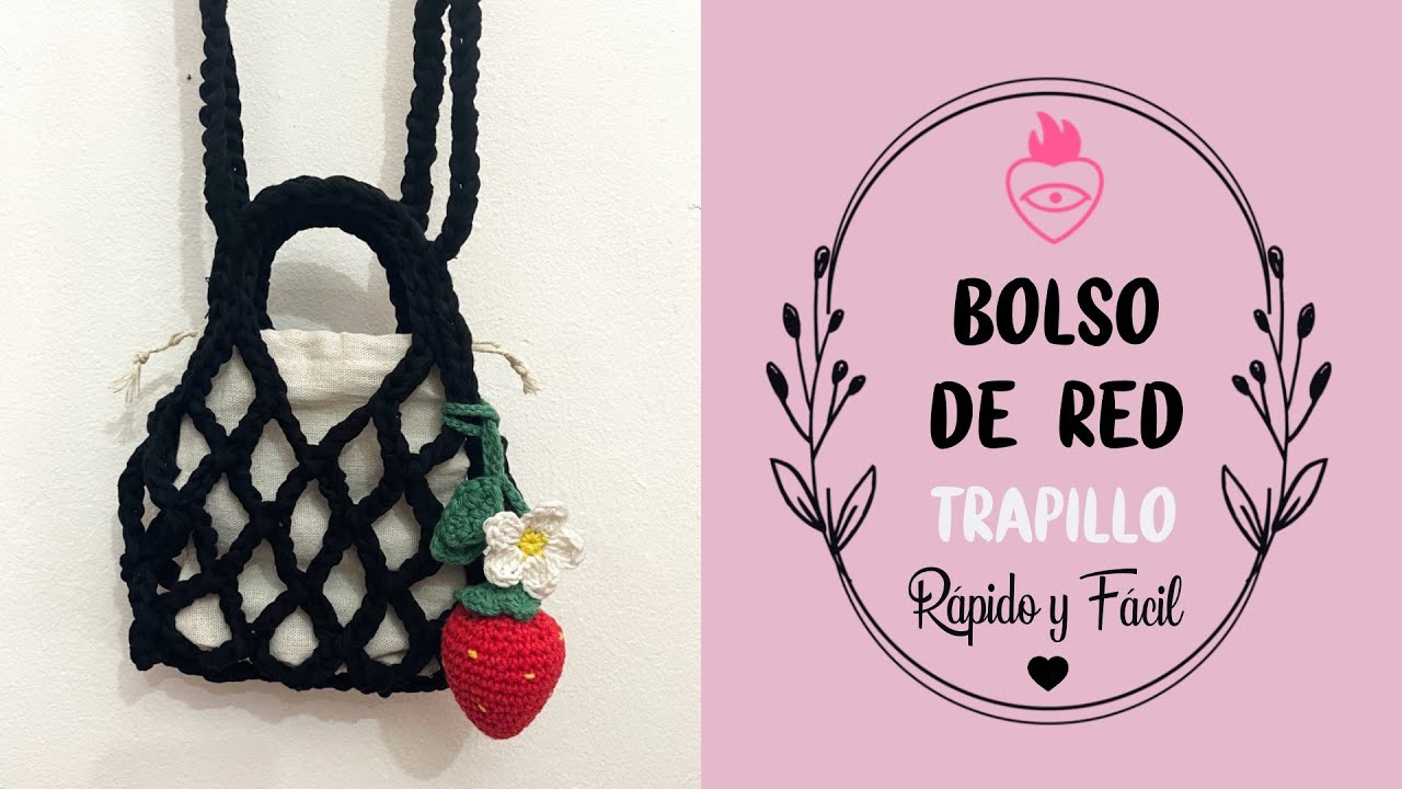Bolso de trapillo calado, paso a paso, en Español. Rapidísimo y muy muy fácil!