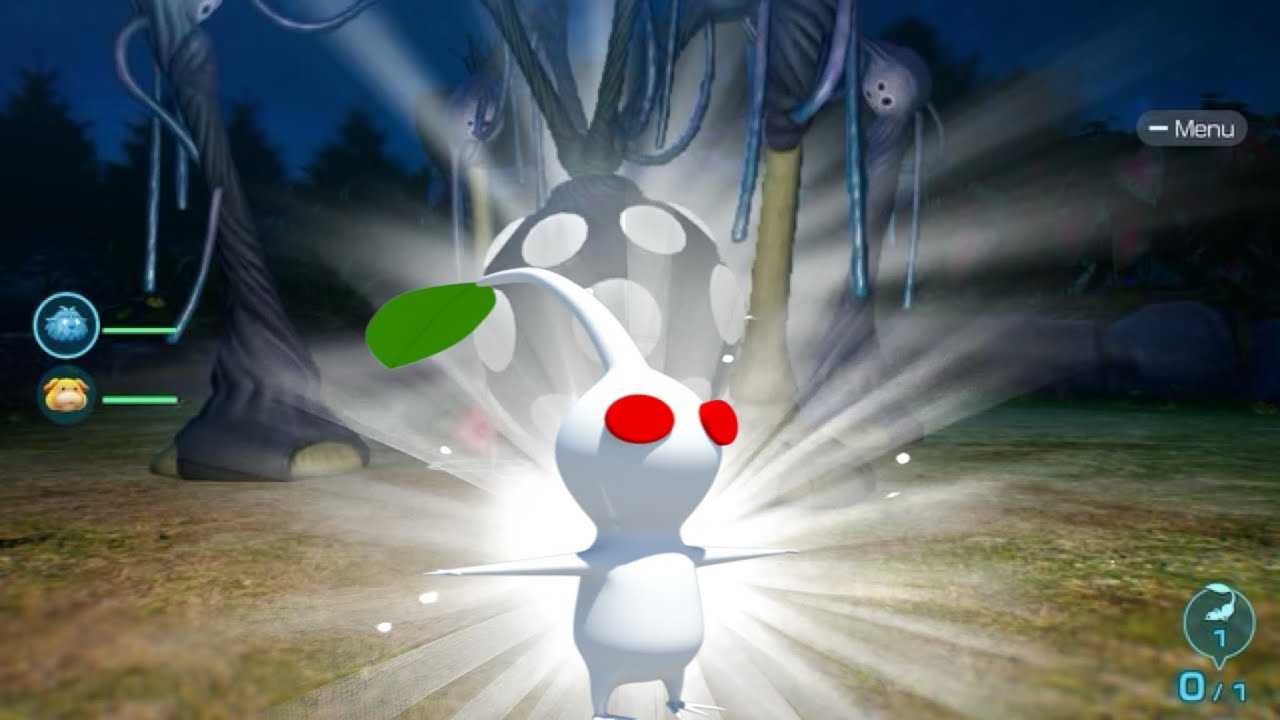 A singular white pikmin kills Groovy Long Legs!!!