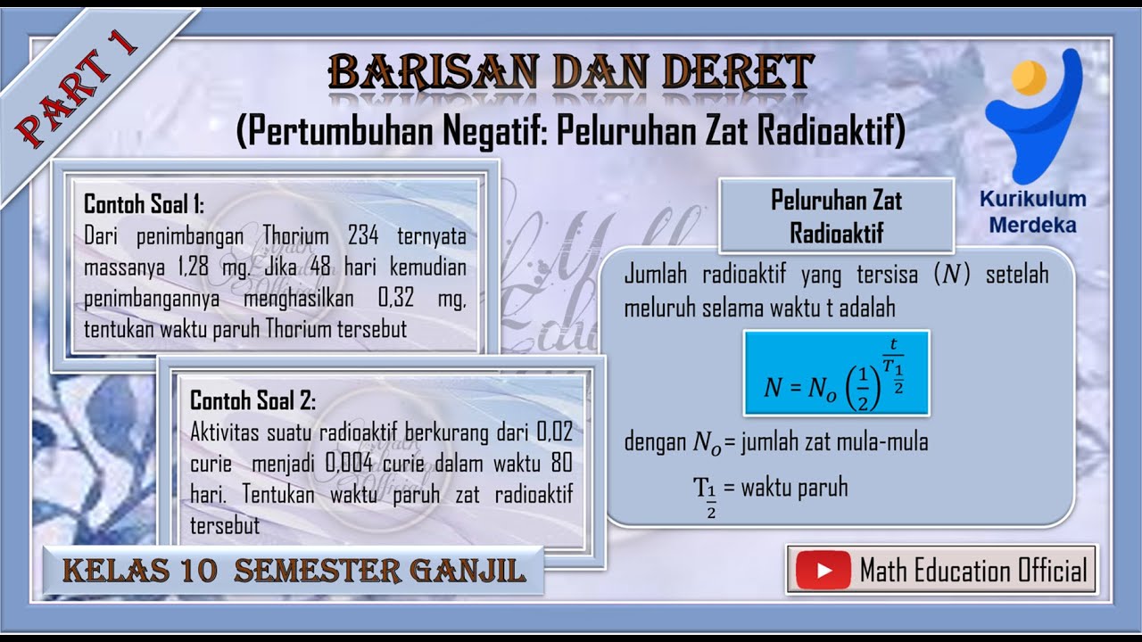 (PART 1) Pertumbuhan Negatif: Peluruhan Zat Radioaktif