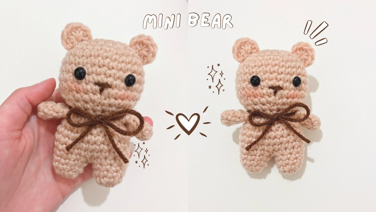 Crochet Mini BEAR | Easy & Cute Amigurumi Bear tutorial 🧸♡