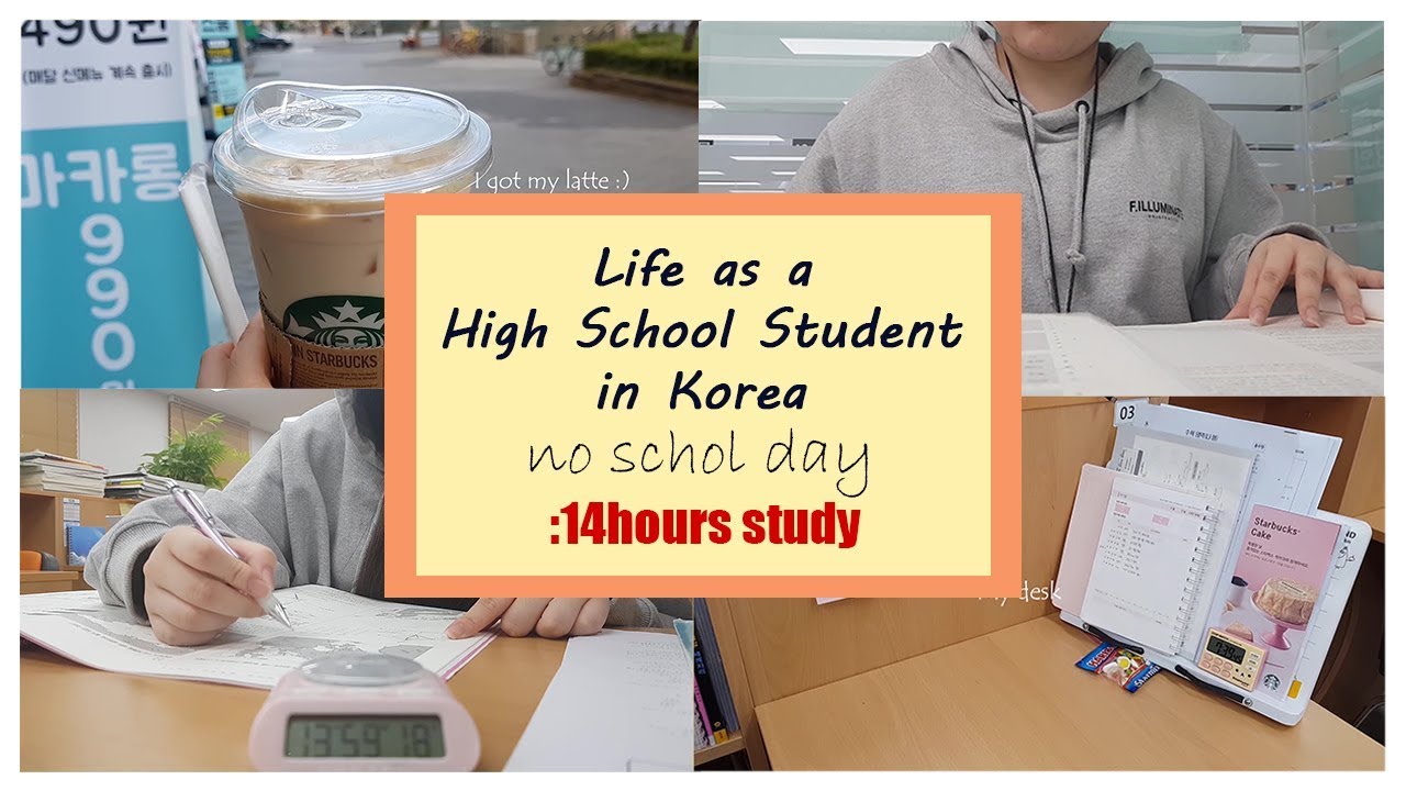 [ENG/KOR] Life as a Korean High School Student | No School Day | 14 hours study | 수능 한 달 남은 고3으로 살기
