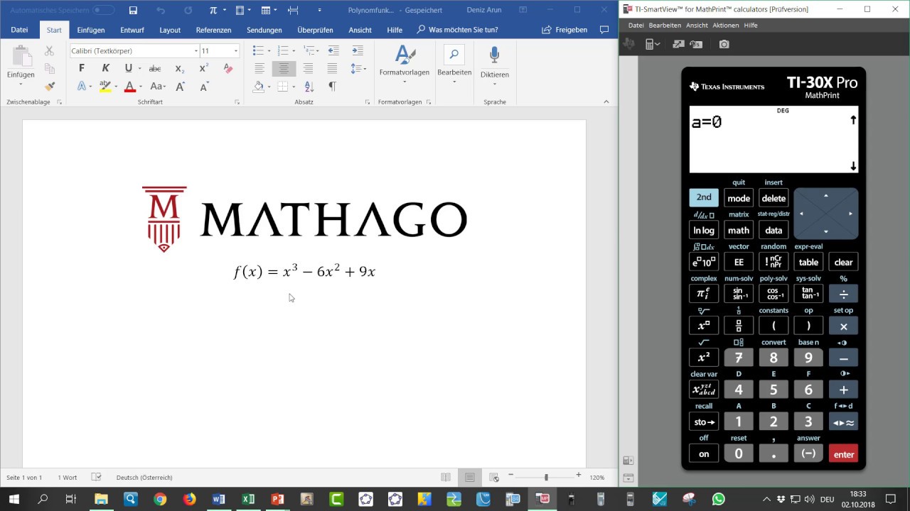 TI 30X Pro Mathprint - Polynomfunktionen lösen - Mathago