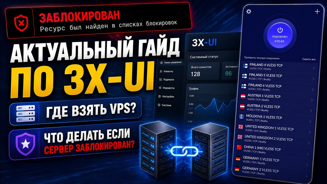 АКТУАЛЬНО! КАСКАД 3X-UI 2026 + Подписка на несколько серверов