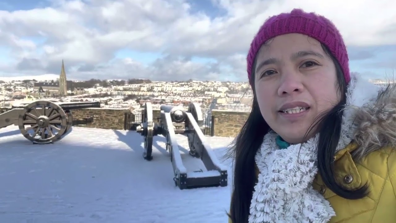 Walled City Snow Walk Derry City Northern Ireland