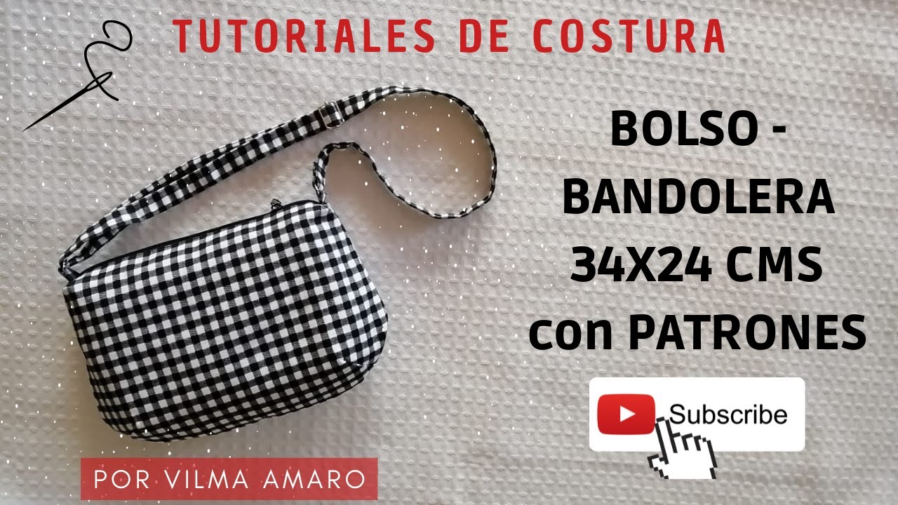 Bolso Bandolera con Cremallera Paso a Paso. Incluye Patrones - SUSCRIBETE - Tutorial Por Vilma Amaro