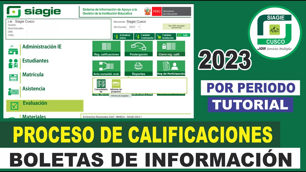Siagie | Tutorial | Proceso y Cierre de Periodos | Generar Boletas de Información | 2023
