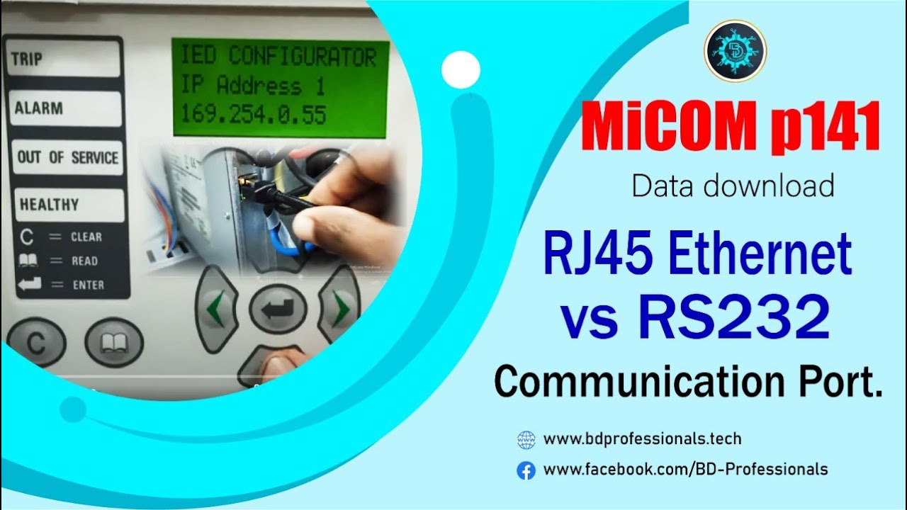 MiCOM p141 Data download- RJ45_Ethernet vs RS232 Communication Port.