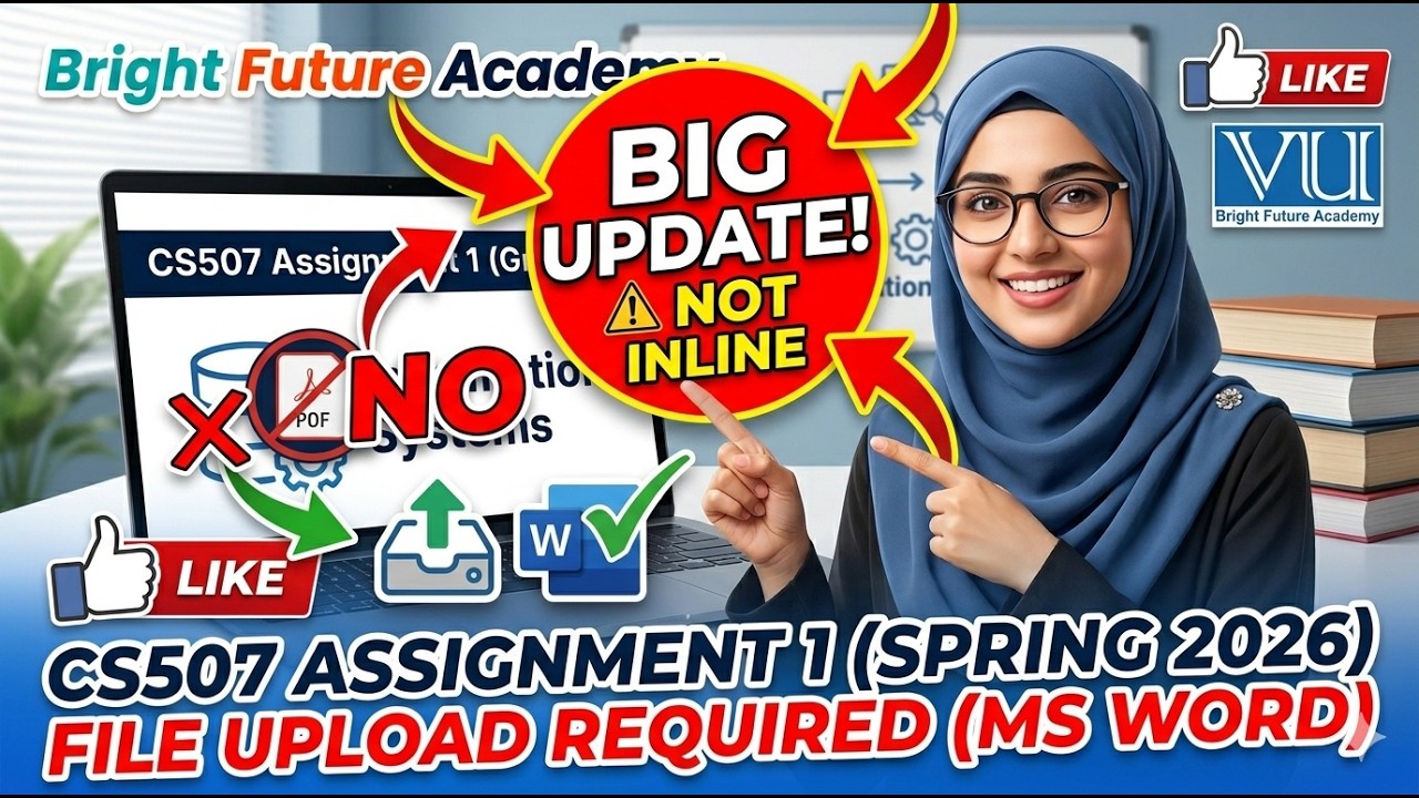 CS507 Assignment 1 Solution Spring 2026 | LMS Upload Method (NOT INLINE) 🔥