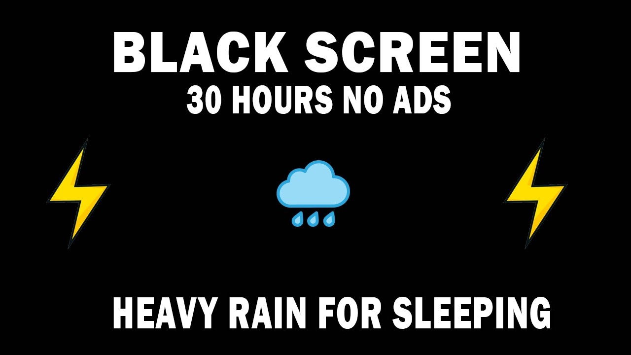 🔴 Rain Sounds for Sleeping - BLACK SCREEN - Sleep FAST with Heavy Rain