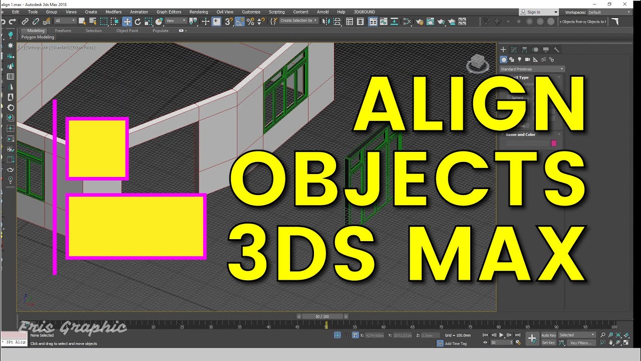 Align Objects 3ds Max - Normal Align, Tape Helper