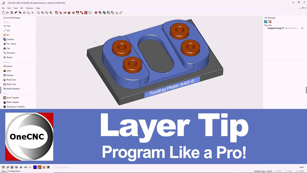OneCNC CADCAM: Create Layer with the Modify Feature