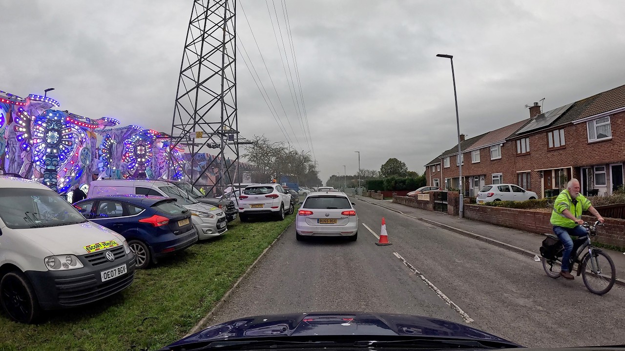 Bridgwater pre-carnival drive up Parkway (Just hours before the start of the event)