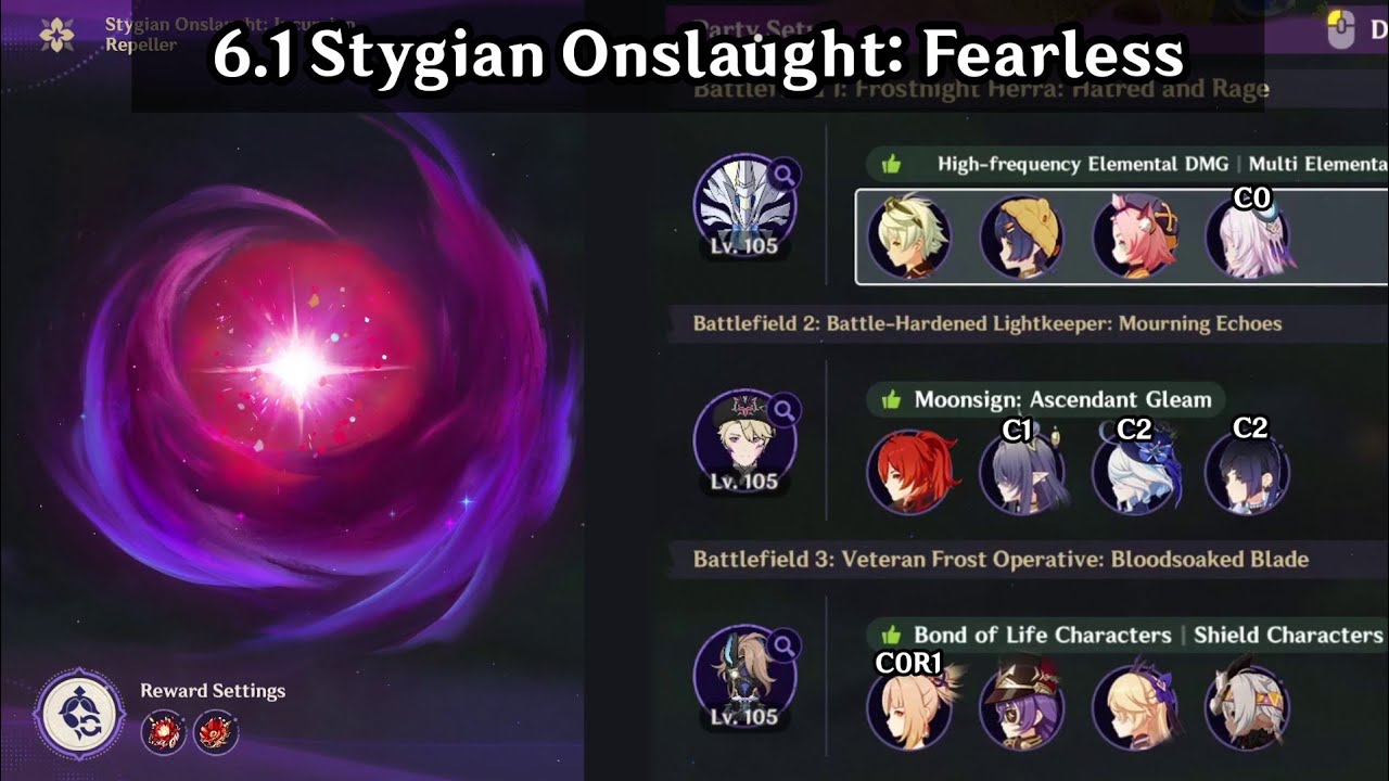 Diluc + Bennett + Yoimiya | 6.1 Stygian Onslaught: Fearless | Genshin Impact