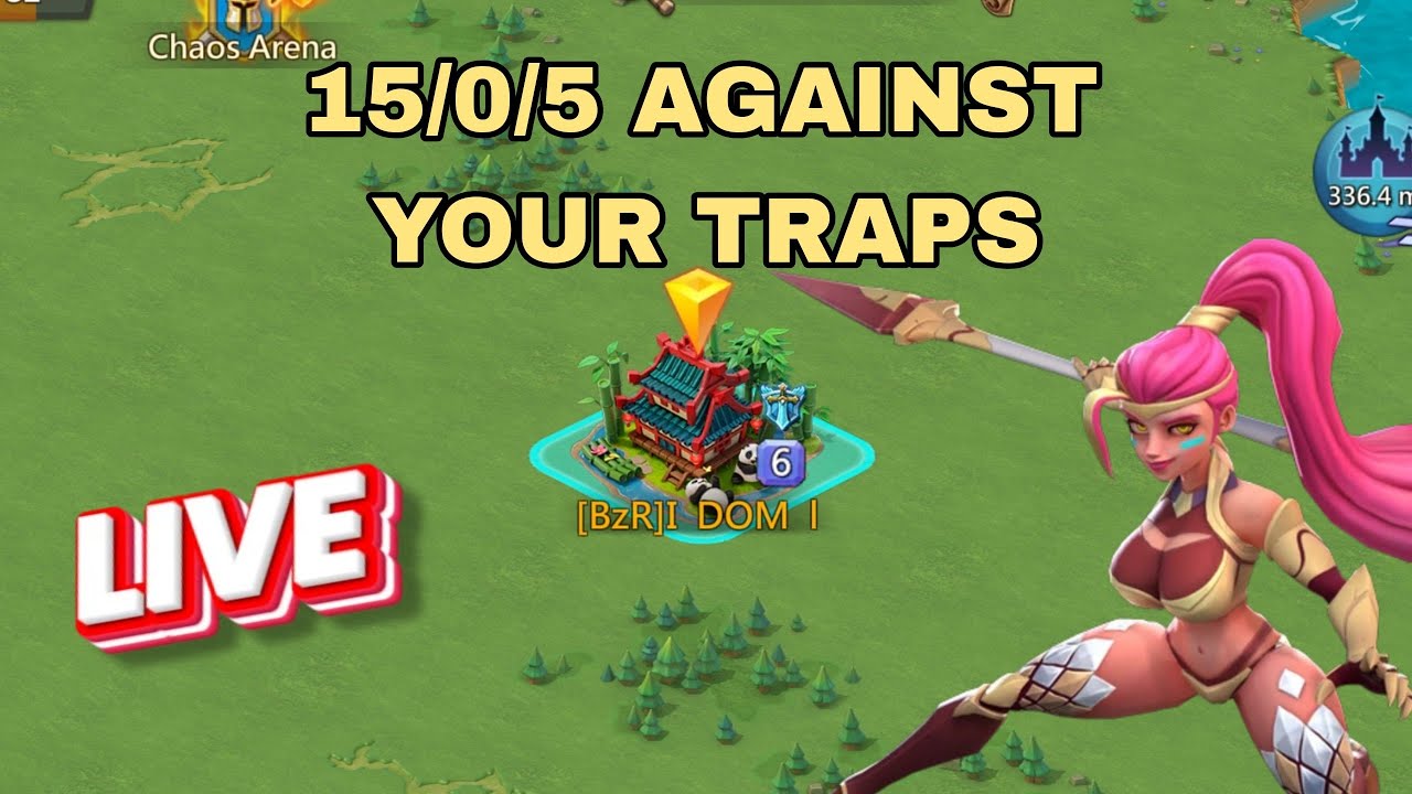 Lords Mobile - Hitting traps on chaos arena with 15/0/5 rallies FULL T5