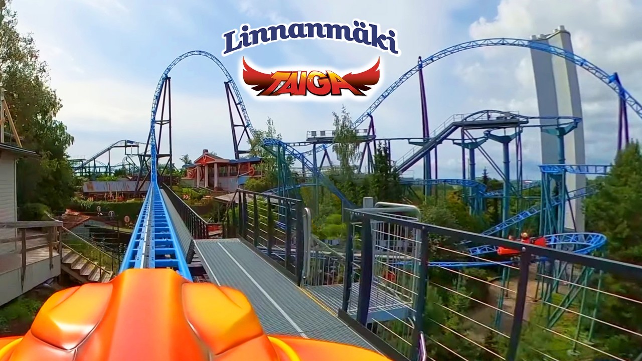 Taiga Multi-Launch Roller Coaster 4K Front Seat POV  - Linnanm&auml;ki Finland