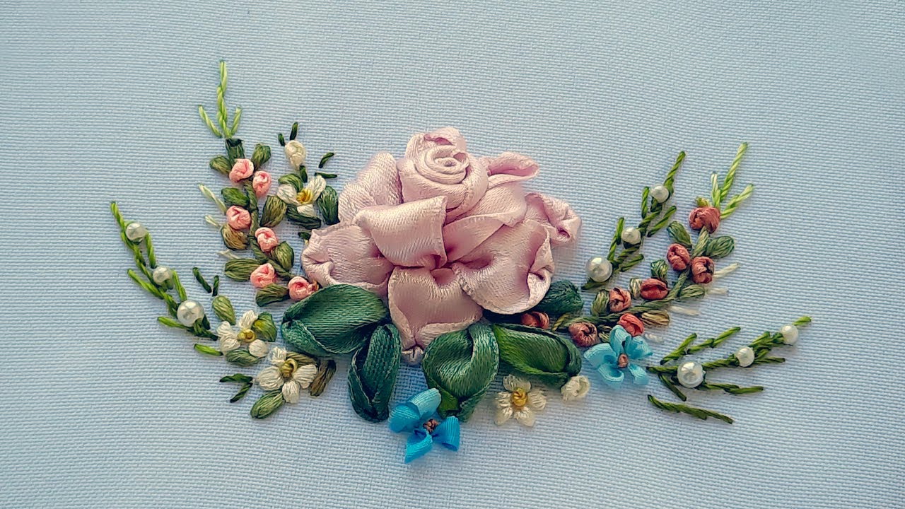 Amazing Rose flower for an Angel Ribbon embroidery