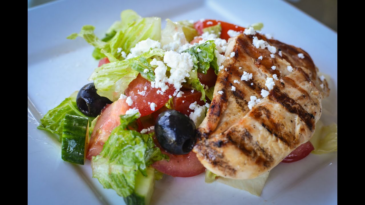 Greek Salad with Grilled Chicken | Cook With Amber