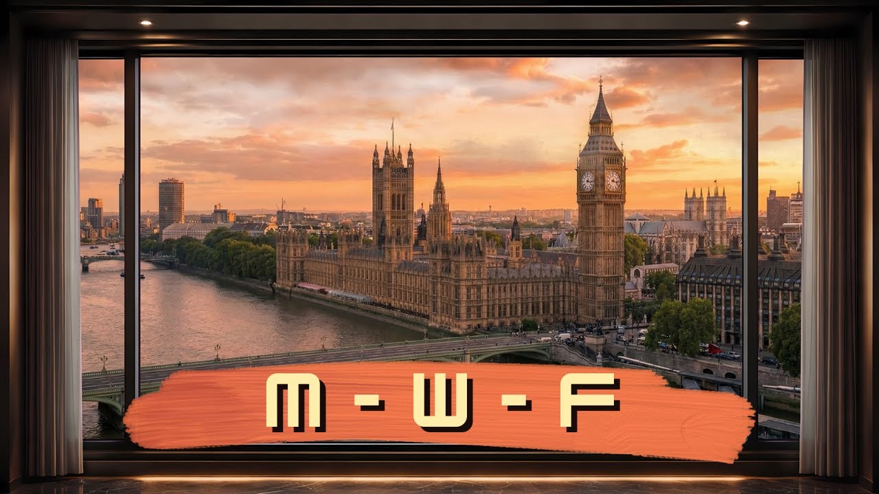 Sunset in London From Luxurious Window - Window Frame - 10 Hours 4K