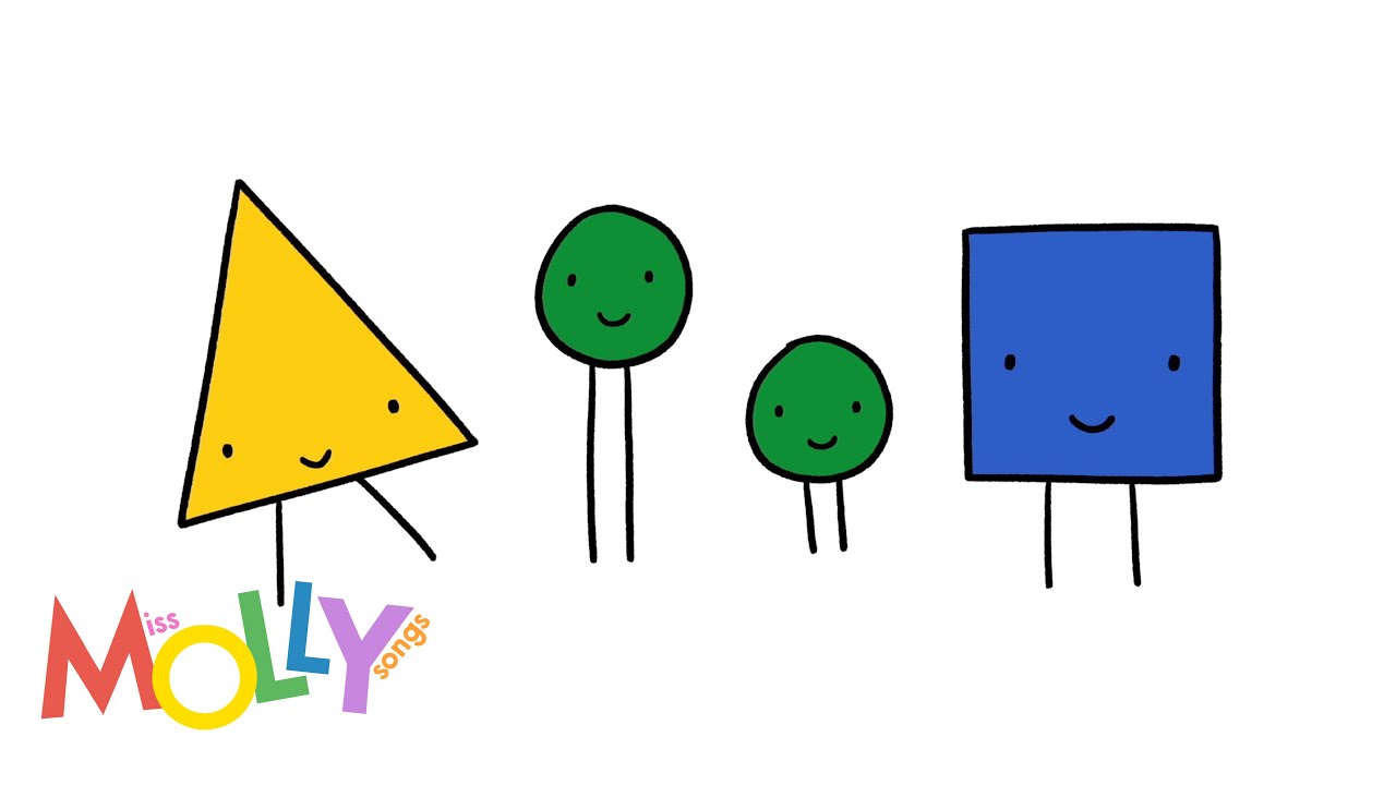 Triangle, Circle, Circle, Square! | A Shape Song | Miss Molly Sing Along Songs