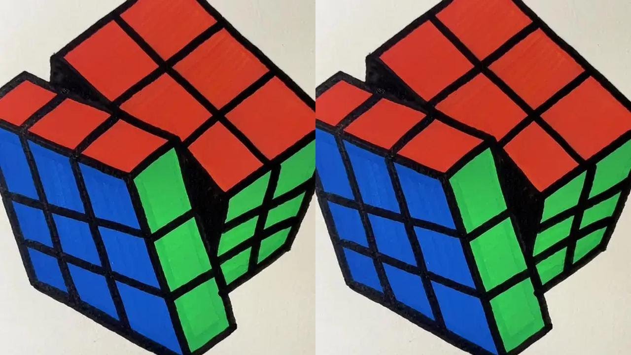 Acrylic marker pen magic cube healing sleep-inducing immersive painting