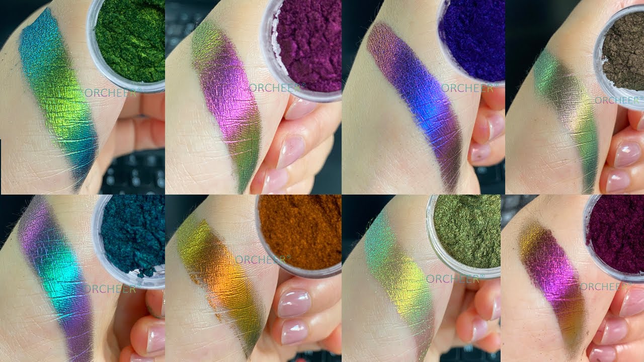 cosmetic grade optical variable pigment powder, multi chrome color shift chameleon effect.