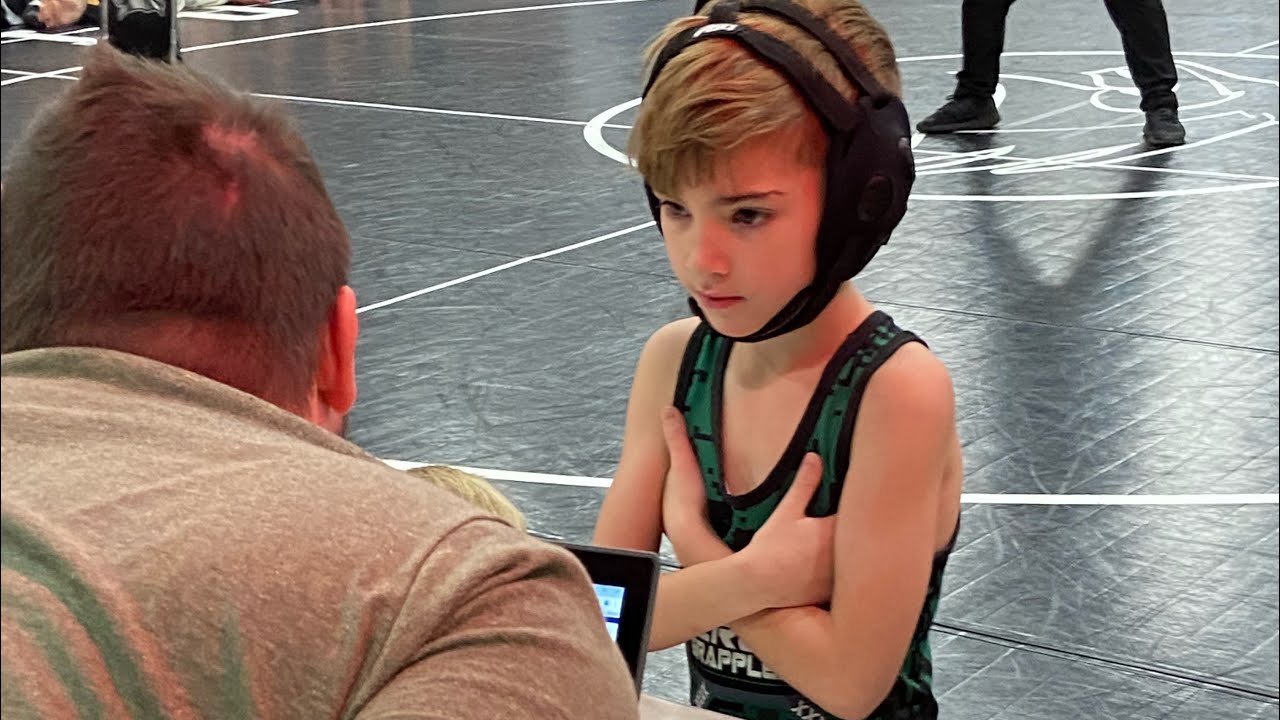 1st Wrestling match ever- 6u 43lbs Phoenix Currie Vs. Maddox Becker