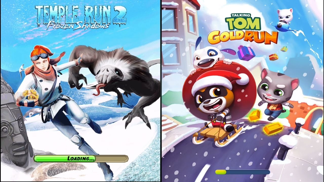 Temple Run ‪2‬ 🤿 FROZEN SHADOWS Map! VS Talking Tom Gold Run 🎄HOLIDAY Mission!
