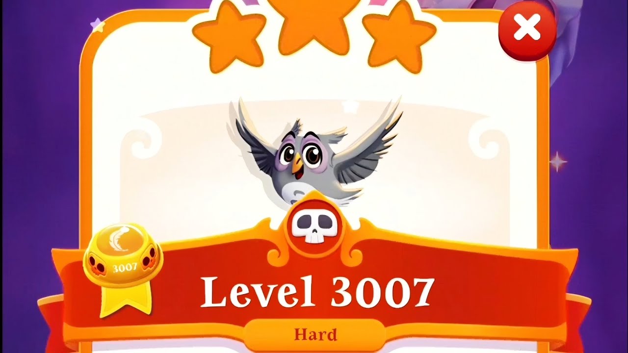 Level 3007 / Magical! + 3Stars! / Hard level😱❗ / No Spell! / CH-152 / Bubble Witch 3 Saga Gameplay
