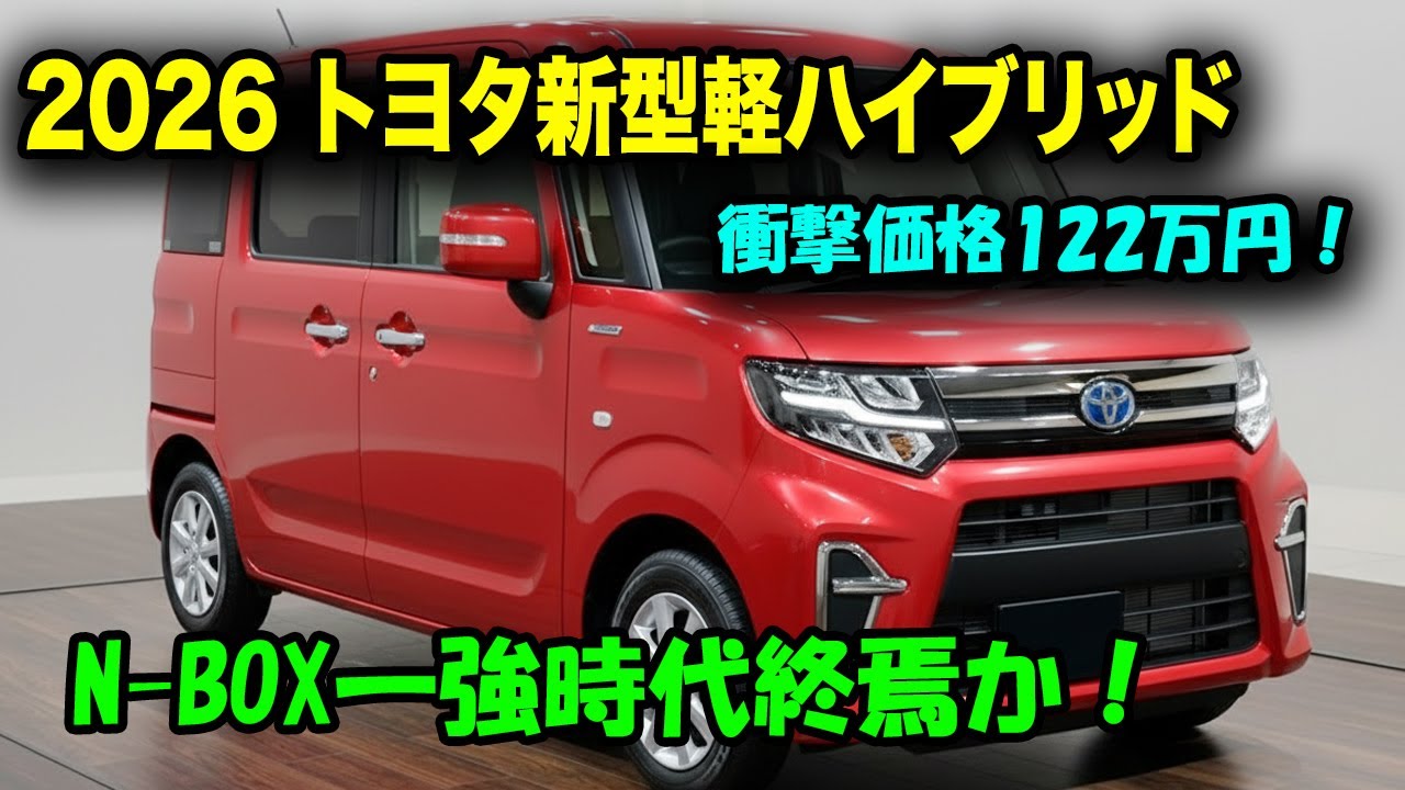 トヨタ新型軽ハイブリッド2026年発売、衝撃の122万円！シリーズ式ハイブリッドでN-BOXを完全に過去にする驚愕スペック公開！