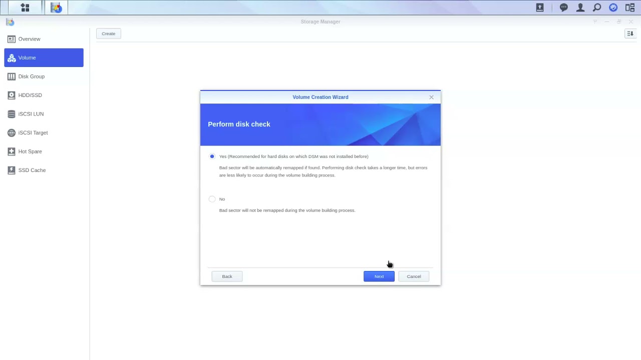 Creating a 'volume' on 'DSM' - Synology Tutorials