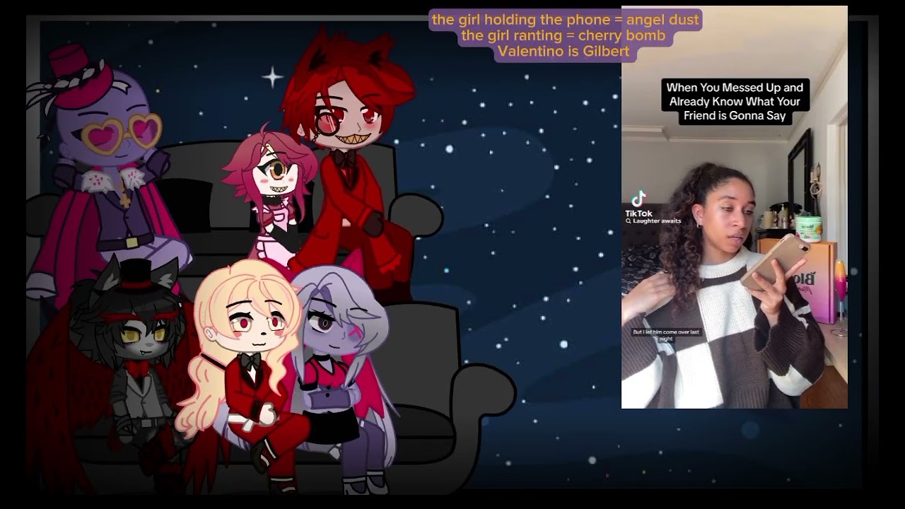 hazbin hotel react to angel dust as random tiktoks♡♡♡  [huskerdust] [¡!W.I.P!¡]