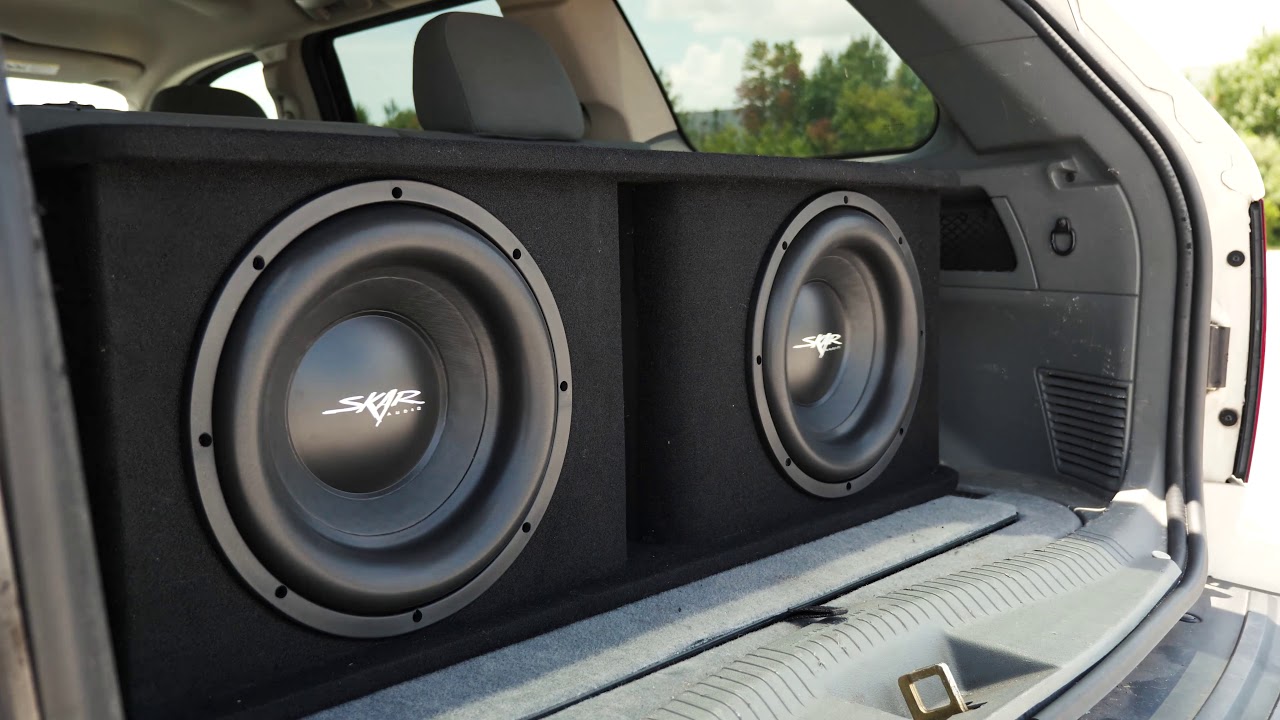 Skar Audio 2,400 Watt SDR-2X12D4 Dual 12-inch Loaded Subwoofer Enclosure Demo!!