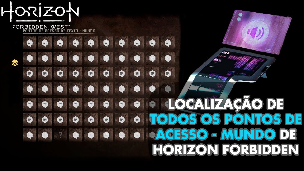 Localização de todos os Pontos de Acesso - Mundo de Horizon Forbidden West
