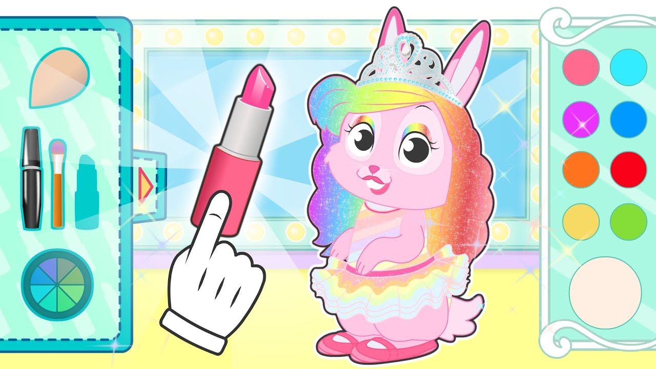 BABY PETS 🐰🌈 Ruby dresses up as a rainbow ballet dancer