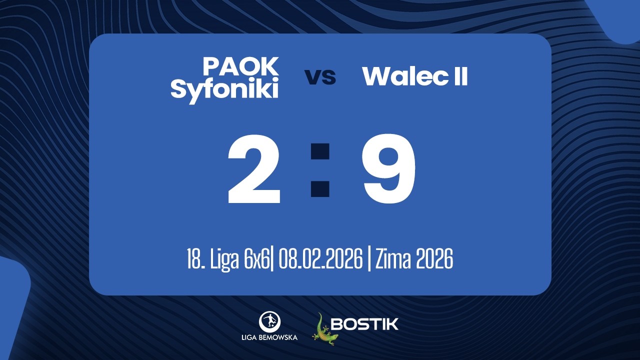 PAOK Syfoniki 2:9 Walec II | Kolejka 5 | zima 2026