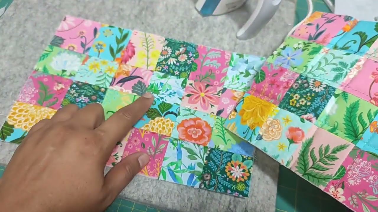 Unir cuadrados con pellon o entretela #patchwork #arteentela #artesanosmexicanos #seguidores