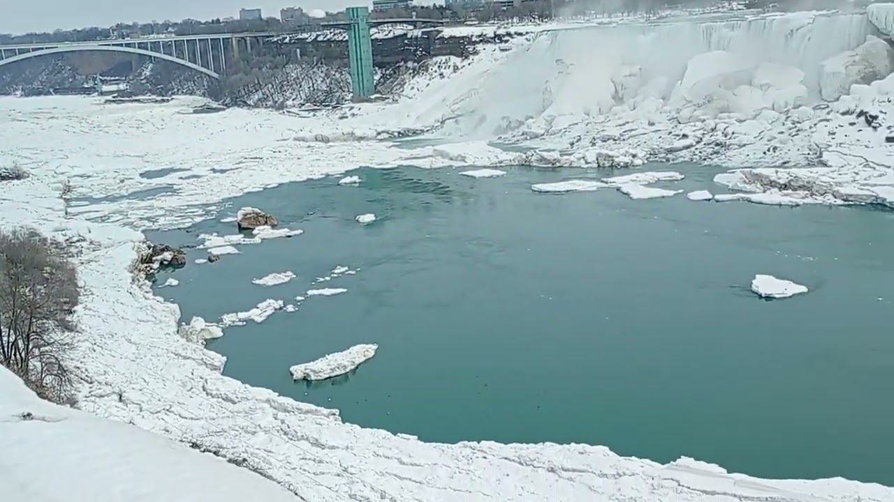 Niagara Falls melting ice 