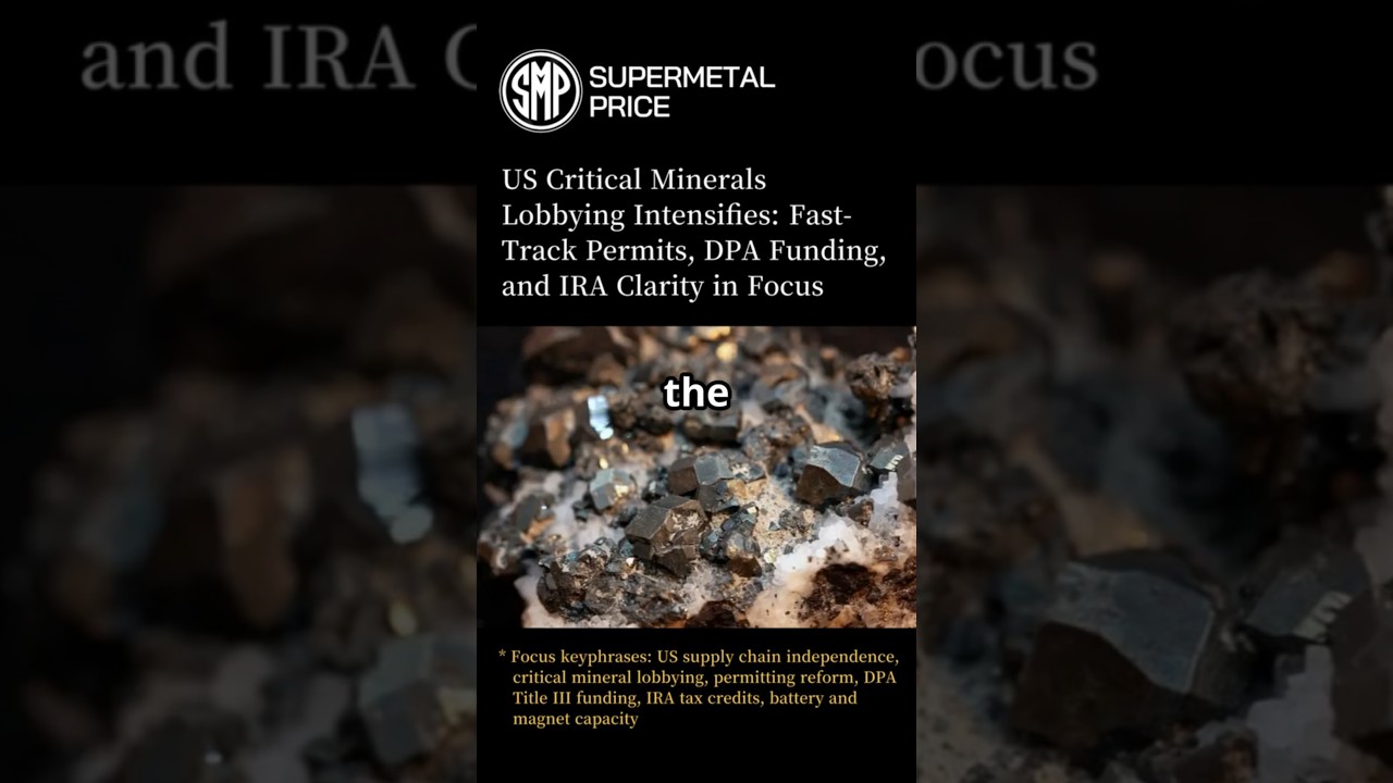 US Critical Minerals Lobby Pushes for Fast Permits, DPA Funding, and IRA Clarity | SUPER METAL PRICE