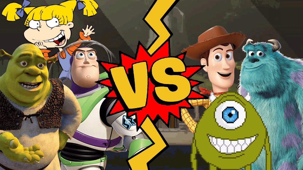 M.U.G.E.N Battles | Buzz Lightyear/Angelica Pickles/Shrek vs Woody/Mike Wazowski/Sulley