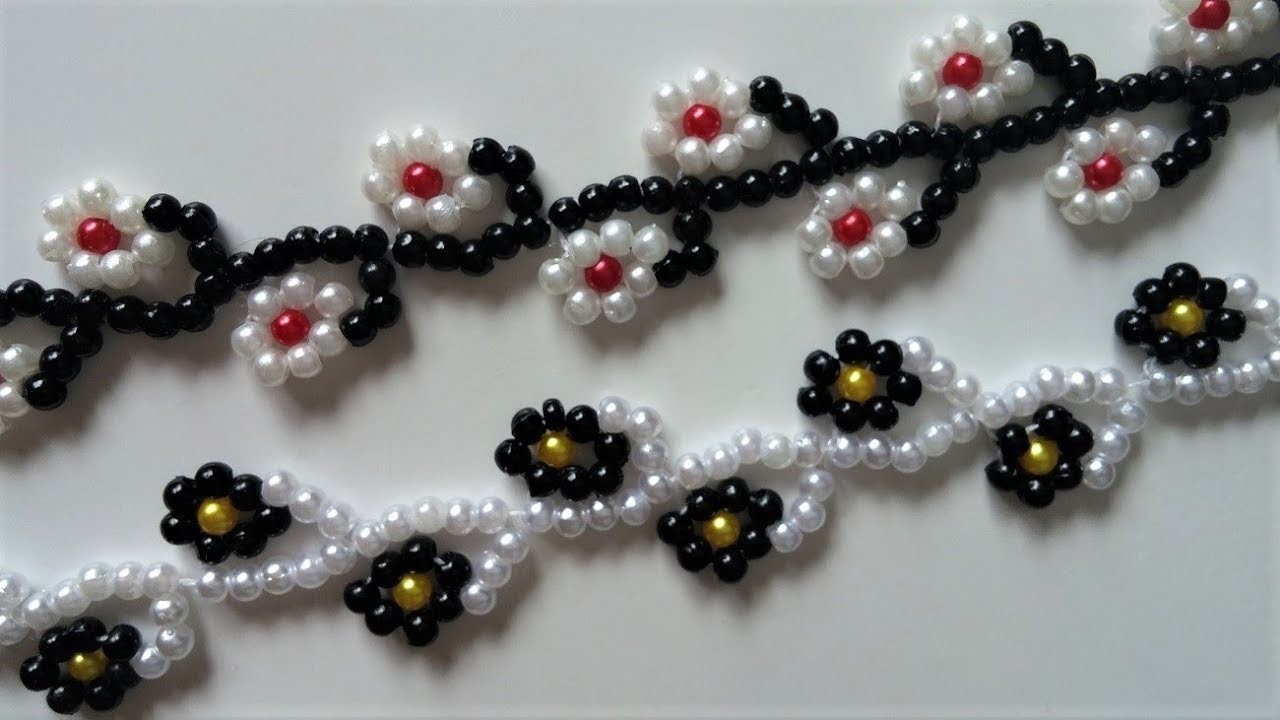 Floral  bracelet tutorial. Easy beading pattern for beginners