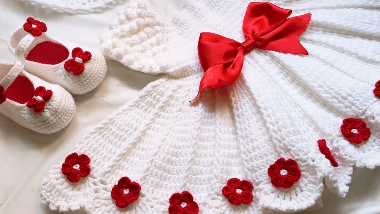 الجزء الثاني لطريقة فستان بيبي كروشيه/Baby Crochet Dress