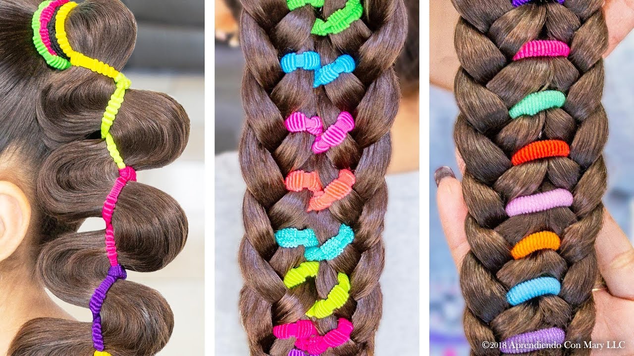🌈 3 TRENZAS ARCOIRIS FÁCILES ¡Te Tomará menos de 5 Minutos!