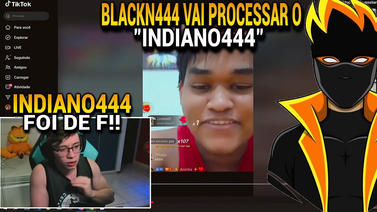 REAÇÃO DO APELAPATO AO VER QUE O BLACKN444 PROCESSOU O INDIANO444, DEU RUIM PARA ELE!!