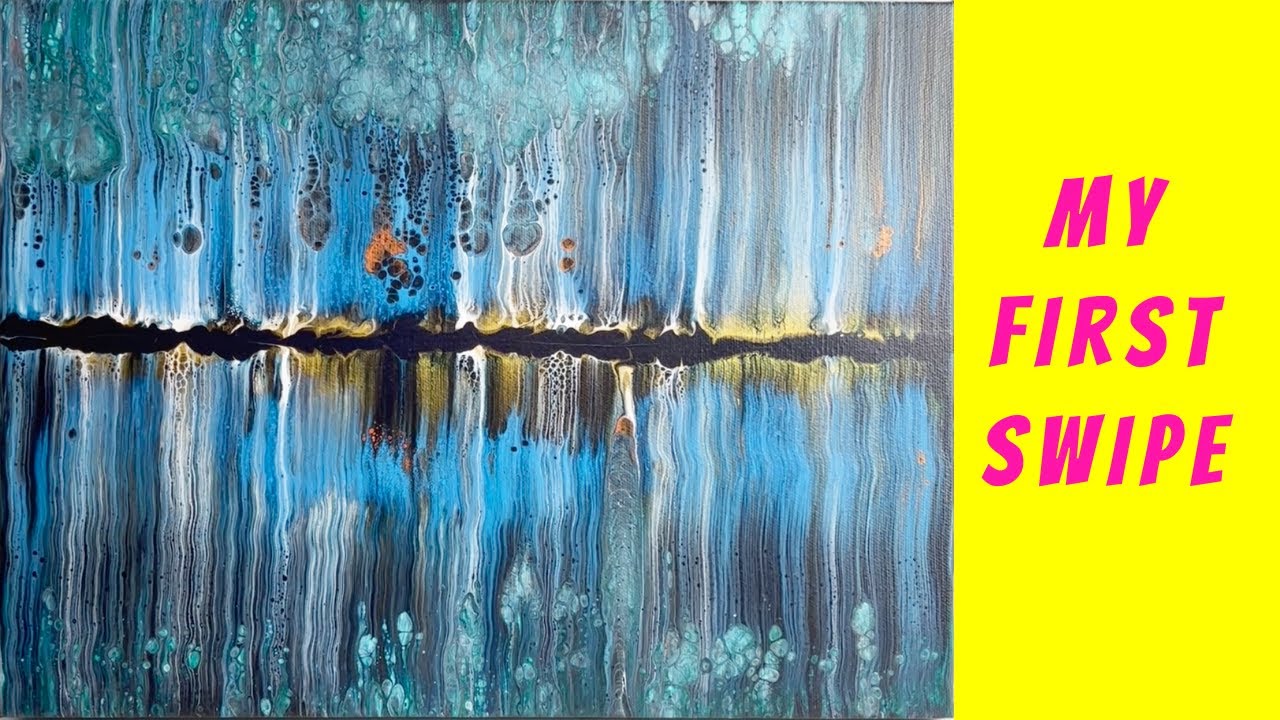 NO SILICONE Acrylic Swipe ~ Acrylic Fluid Art ~ Payne's Grey ~ #31