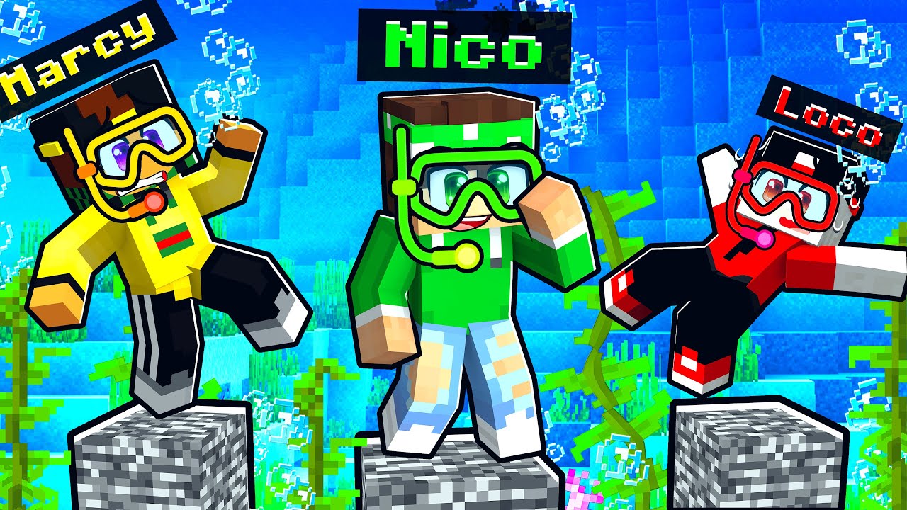 SOPRAVVIVI SOTT'ACQUA su UN PILASTRO DI BEDROCK in MINECRAFT!